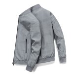 Blouson homme casual coupe standard sans repassage léger tissu doux - gris - insfity Blouson homme casual coupe standard sans repassage léger tissu doux - gris - insfity