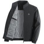 Blouson homme casual insfity - veste l�gere mi saison col montant fermeture eclair - noir