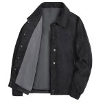 Blouson homme col revers casual elastiquee doux fashion col revers - noir - insfity - automne printemps ...