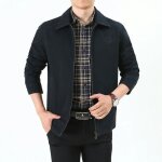 Blouson homme en coton mi saison casual veste cargo regular fit couluer unie pour printemps et automne ...