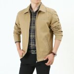 Blouson homme en coton mi saison casual veste cargo regular fit couluer unie pour printemps et automne ...