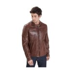 Blouson homme en cuir daytona stirling lamb paolo ref 57935 dark cognac