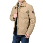 Blouson homme doubl�e polaire insfity - epais chaud hiver - kaki jaune