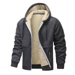Blouson homme doublure polaire  capuche - insfity - automne hiver - gris fonc
