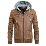 Blouson hommes - funmoon - automne et hiver - cuir - grande taille - moto