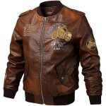 Blouson hommes - funmoon - automne nouveau style en cuir coupe - vent - café - marron Blouson hommes - funmoon - automne nouveau style en cuir coupe - vent - café - marron