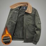 Blouson homme hiver doubl�e polaire col revers chaud - insfity - vert