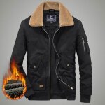 Blouson homme hiver doubl�e polaire insfity - col revers manches longues chaud - noir