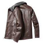 Blouson homme hiver en pu simili cuir grande taille doublée polaire chaude col revers casual - cafe - ... Blouson homme hiver en pu simili cuir grande taille doublée polaire chaude col revers casual - cafe - ...