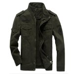 Blouson hommes - insfity - veste de printemps - arm�e verte - col rabattu - patte zipp�e