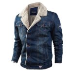 Blouson homme en jean doublé polaire chaud - insfity - automne - hiver - bleu Blouson homme en jean doublé polaire chaud - insfity - automne - hiver - bleu
