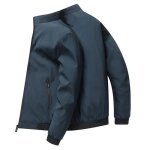 Blouson homme léger veste zippée mi saison casual veste col montant couleur unie pour printemps et automne ... Blouson homme léger veste zippée mi saison casual veste col montant couleur unie pour printemps et automne ...