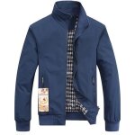 Blouson hommes - mobigarlan - uni en baggy - veste en col standup - coupe classique - fbc77bbbbbb - bleu5 ...