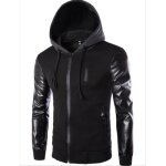 Blouson homme mode pu cuir à manches sweat vest. . . Blouson homme mode pu cuir à manches sweat vest. . .
