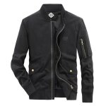 Blouson homme pur coton casual mi saison fermeture claire - insfity - noir