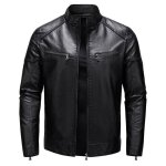 Blouson homme simili cuir col montant manches longues casual - insfity - noir Blouson homme simili cuir col montant manches longues casual - insfity - noir