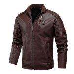 Blouson homme simili cuir doublé polaire automne hiver casual veste chaude epaisse couleur unie Blouson homme simili cuir doublé polaire automne hiver casual veste chaude epaisse couleur unie