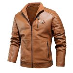 Blouson homme simili cuir doublé polaire automne hiver casual veste chaude epaisse couleur unie - kaki ... Blouson homme simili cuir doublé polaire automne hiver casual veste chaude epaisse couleur unie - kaki ...