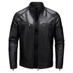 Blouson homme simili cuir hiver doublée polaire casual veste zippee col montant couleur unie pour automne ... Blouson homme simili cuir hiver doublée polaire casual veste zippee col montant couleur unie pour automne ...