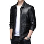 Blouson homme en simili cuir - insfity - col rabattu - sans repassage