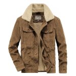 Blouson homme velours ctel double polaire chaud - insfity - kaki