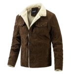 Blouson homme en velours ctel doublure en polaire chaud - insfity - cafe - marron - adulte