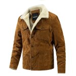 Blouson homme en velours côtelé doublure en polaire chaude automne hiver - insfity - marron Blouson homme en velours côtelé doublure en polaire chaude automne hiver - insfity - marron