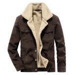 Blouson homme velours ctel hiver double polaire col revers manches longues chaud epais - caf - insfity ...
