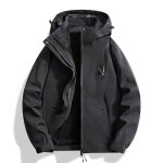 Blouson imperméable 3 - en - 1 - homme - doublée polaire - capuche amovible - randonnée - noir Blouson imperméable 3 - en - 1 - homme - doublée polaire - capuche amovible - randonnée - noir