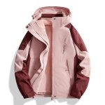 Blouson impermable 3 - en - 1 pour homme double polaire avec capuche amovible randonne montagne automne ...