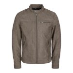 Blouson - jack & jones - rocky - veste motard en cuir - d�tails matelass�s - poches zipp�es