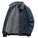 Blouson en jean homme double polaire chaude retro - insfity - vintage bleu Blouson en jean homme double polaire chaude retro - insfity - vintage bleu