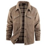 Blouson en jean homme doublure carreaux insfity - automne casual manches longues