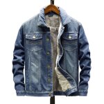 Blouson en jean homme hiver doubl polaire epais chaud casual - insfity - bleu