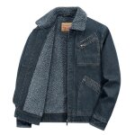 Blouson en jeans homme hiver doublé polaire veste zippee chaude epaisse multi poches pour automne hiver ... Blouson en jeans homme hiver doublé polaire veste zippee chaude epaisse multi poches pour automne hiver ...