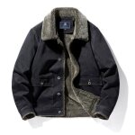 Blouson en jean homme insfity hiver double polaire col revers manches longues chaud epais effect dlav ...