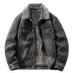 Blouson en jean homme insfity hiver doublée polaire col revers manches longues chaud epais effect délavé ... Blouson en jean homme insfity hiver doublée polaire col revers manches longues chaud epais effect délavé ...
