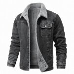 Blouson en jeans homme insfity - doublé polaire - couleur unie - automne hiver Blouson en jeans homme insfity - doublé polaire - couleur unie - automne hiver