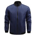 Blouson mi - saison leger homme couleur unie manches longues - bleu - insfity