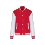 Blouson molleton enfant kariban - rouge / blanc - 12 / 14 ans - confortable et polyvalent