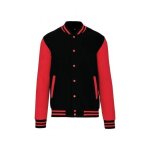 Blouson molleton kariban - black / red - xs - teddy inspir des universits amricaines