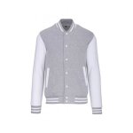 Blouson molleton kariban - oxford grey / white - homme - 70% coton / 30% polyester - confort optimal