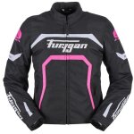 Blouson moto femme furygan mystic evo - noir / blanc / rose - s