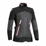 Blouson moto femme ixon bloom - anthracite / noir / rose - m