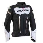 Blouson moto femme ixon striker air - noir / blanc / or - xl