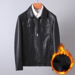 Blouson moto homme en cuir synthétique doublure en polaire insfity - noir - coupe classique - chaude Blouson moto homme en cuir synthétique doublure en polaire insfity - noir - coupe classique - chaude