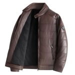 Blouson moto homme - insfity - cafe - double polaire - epais et chaud - col montant Blouson moto homme - insfity - cafe - double polaire - epais et chaud - col montant