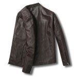 Blouson moto homme en simili cuir pu slim fit respirante doux pas cher - cafe Blouson moto homme en simili cuir pu slim fit respirante doux pas cher - cafe