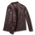 Blouson moto homme en simili cuir pu slim fit respirante doux - insfity - bordeaux Blouson moto homme en simili cuir pu slim fit respirante doux - insfity - bordeaux
