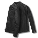 Blouson moto homme en simili cuir pu slim fit respirante doux - insfity - noir Blouson moto homme en simili cuir pu slim fit respirante doux - insfity - noir